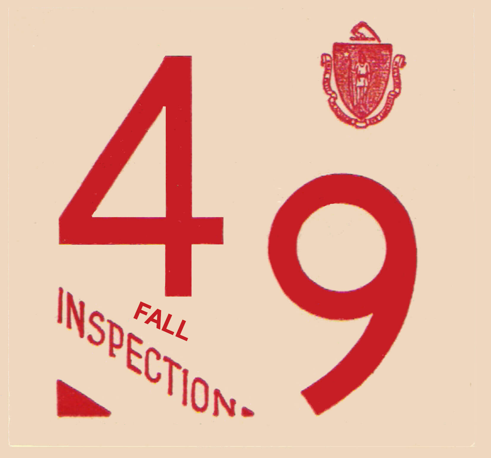 (image for) 1949 Massachusetts FALL INSPECTION Sticker